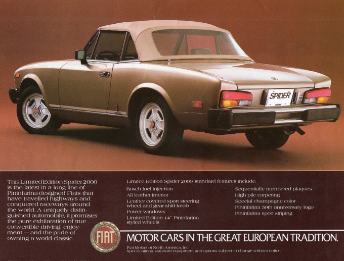 auto magazin srbija Fiat 124 Spider USA