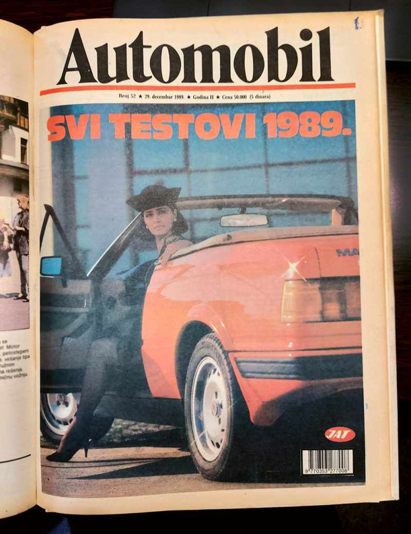 Naslovna strana "Automobil", 29. decembar 1989.